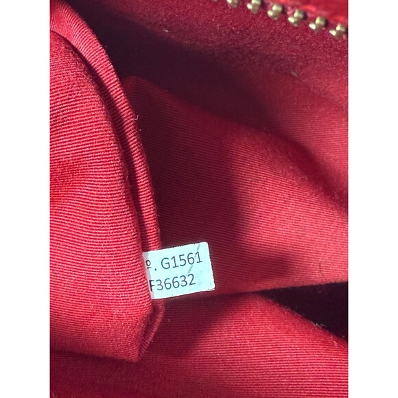 Coach Zip Top F36632 Red Crossgrain Leather Tote Bag EXCELLENT - Picture 6 of 16